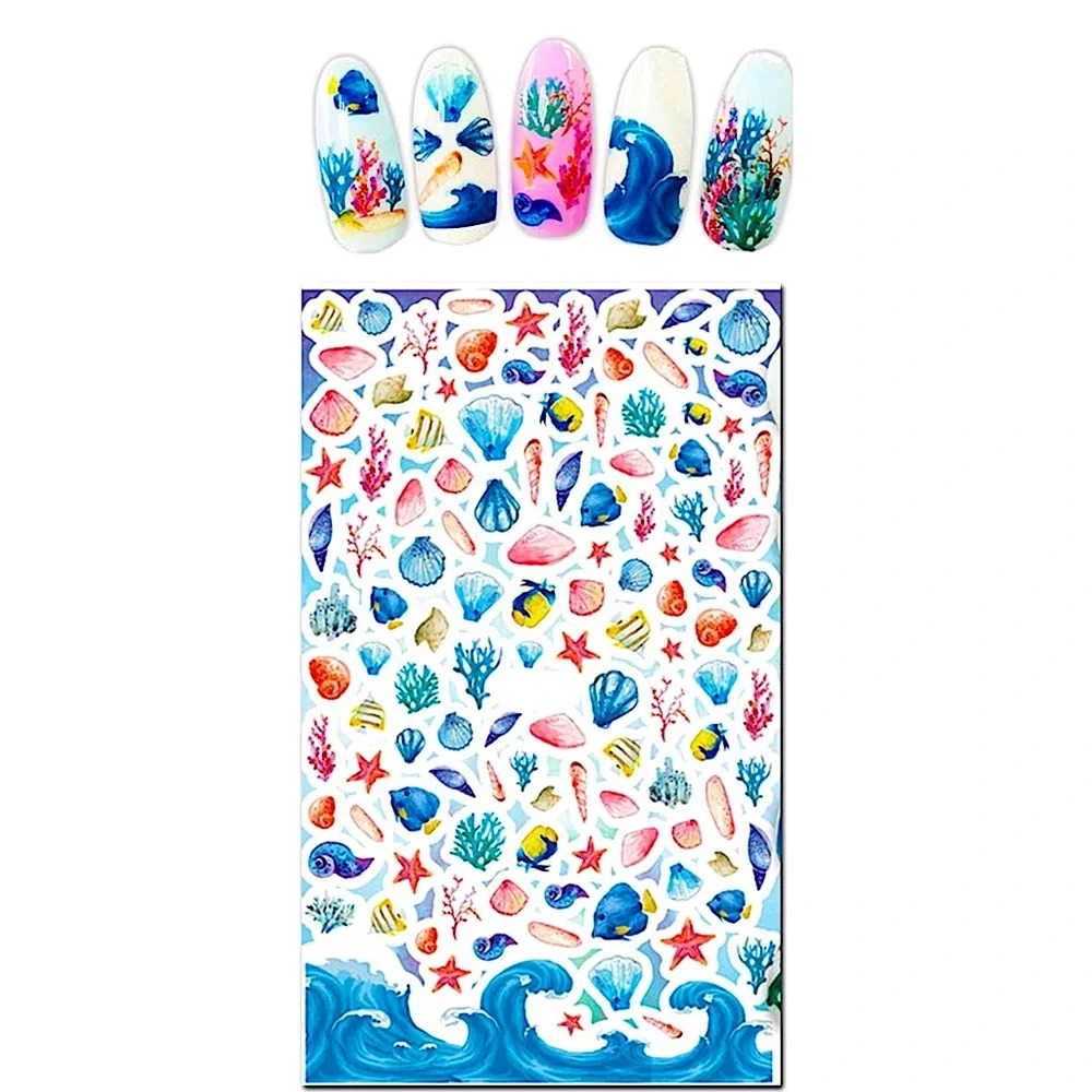 💌 BO/GO$6 🐚 Summer Shells Beach Nail Stickers Tropical